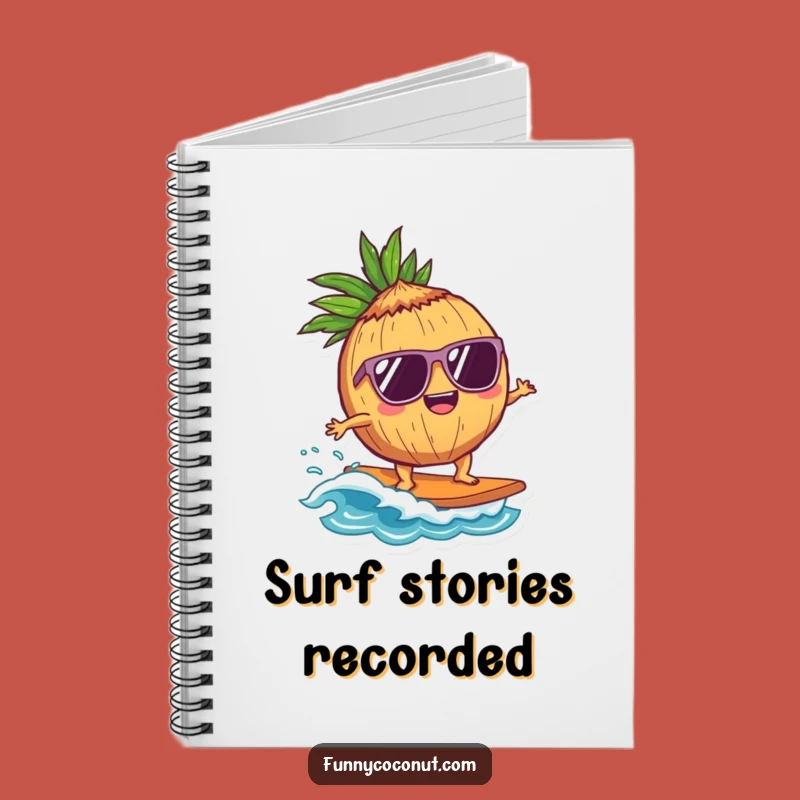 Funny Coconut Surfer Notebook: Cool Wave Rider Diary, Fun and Hilarious Gift!
