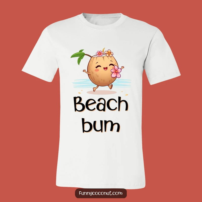 Funny Winking Coconut Flower Lei T-Shirt - Tropical Beach Tee Gift