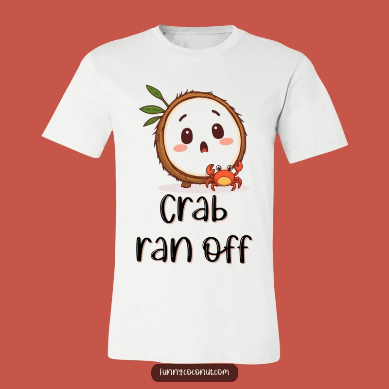 Funny Coconut Crab Surprise T-Shirt: Shocked Tropical Tee