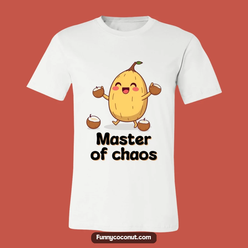 Funny Coconut Juggler T-Shirt: Jubilant Character, Balancing Act, Hilarious Gift!