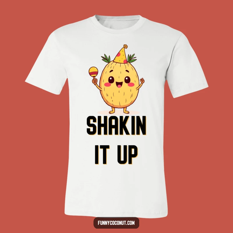 Funny Coconut T-Shirt: Cheerful Party Animal Shaking Maracas, Hilarious Gift Idea!