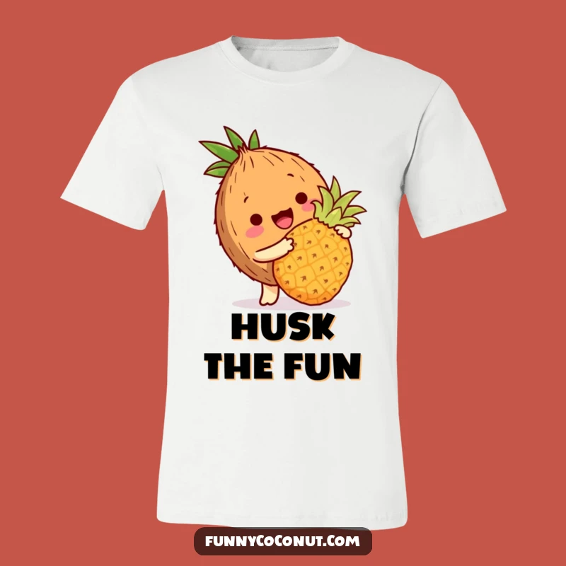 Funny Coconut T-Shirt: Tropical Bopping Character Flower Tee Gift