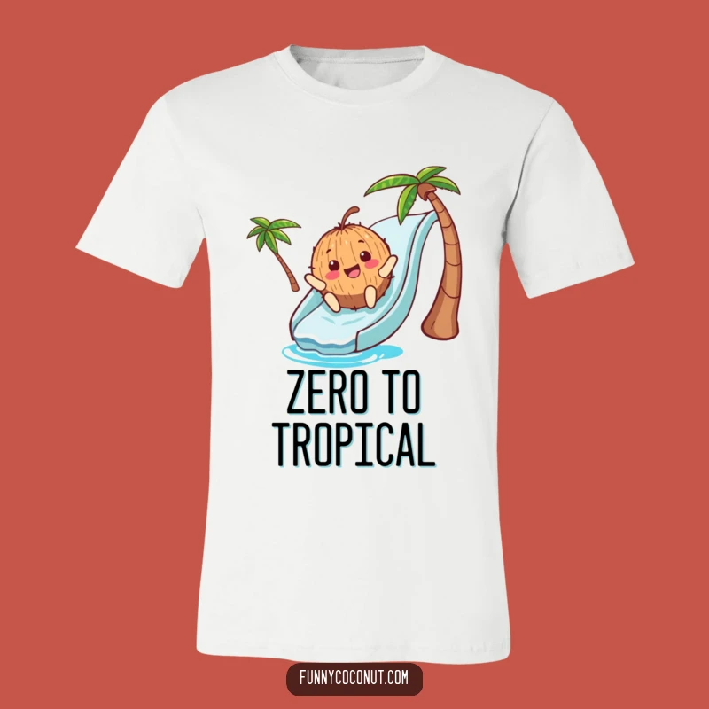 Happy Coconut Waterslide T-Shirt: A Funny Summer Graphic Tee and Gift Idea