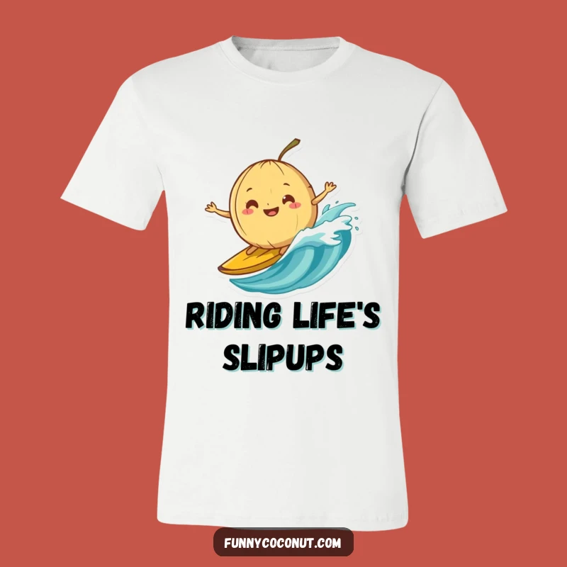 Funny Banana Peel Surfing Coconut T-Shirt: Wear Your Boldness Gift