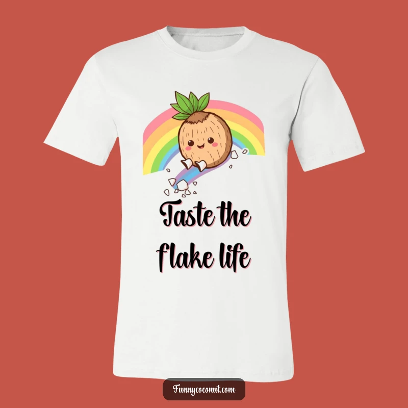 Funny Coconut Rainbow Slide T-Shirt: Hilarious Tropical Character Tee for Fun Lovers