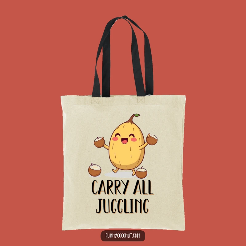 Funny Coconut Juggler Tote Bag: Jubilant Character, Fun Accessory, Hilarious Gift!