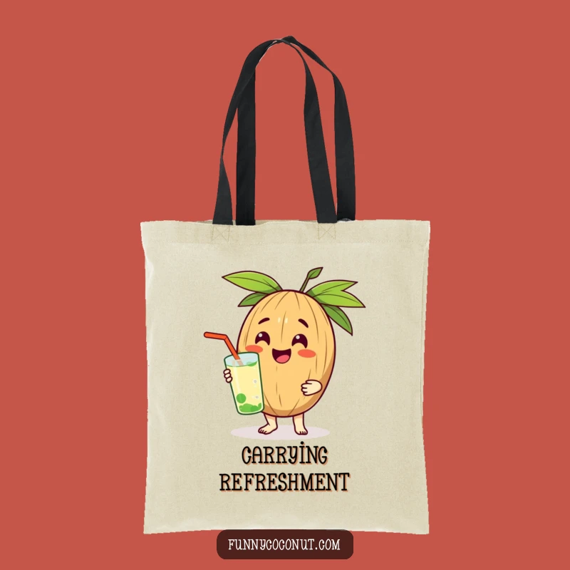 Funny Cheerful Coconut Tote Bag: Carry Refreshment and Joyful Style Gift