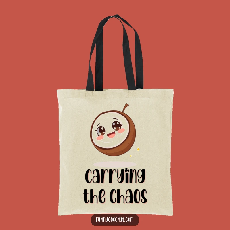 Funny Giggling Coconut Rolling Tote Bag - Quirky Accessory
