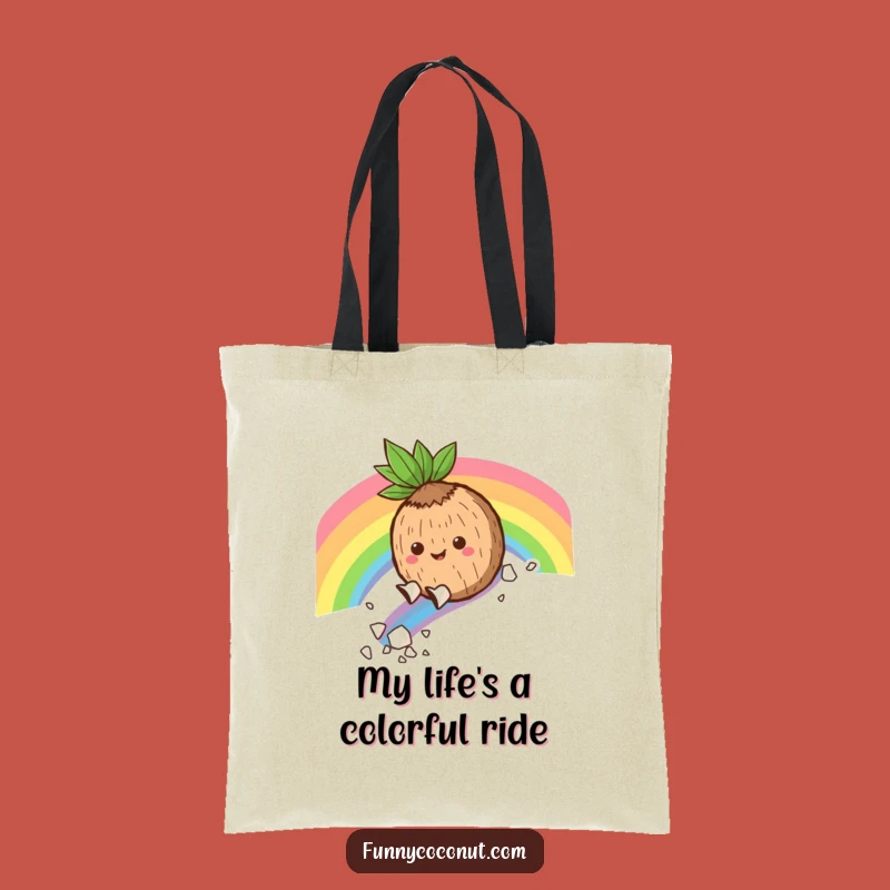 Funny Coconut Rainbow Slide Tote Bag: Carry Your Fun and Groceries in Style Gift