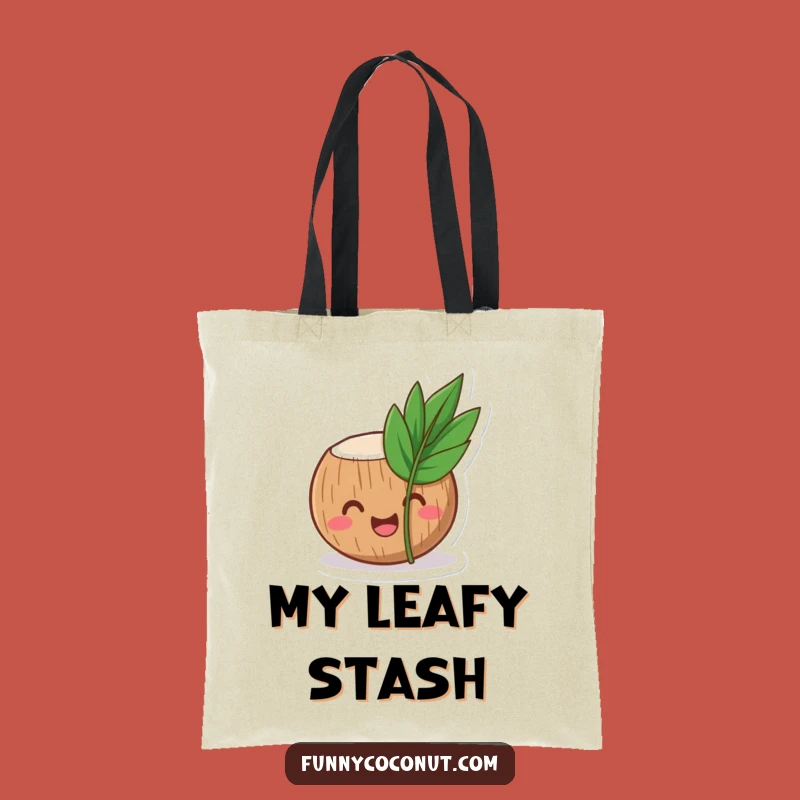Funny Coconut Tote Bag: Laughing Tropical Character Carryall Gift