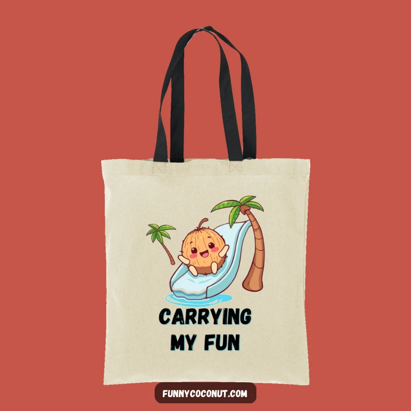 Funny Coconut Waterslide Tote Bag: Carry Your Summer Fun and Laughs