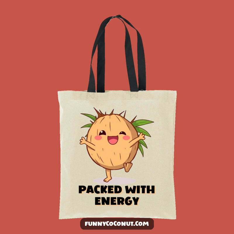 Funny Delighted Coconut Cartwheel Tote Bag - Tropical & Hilarious Accessory