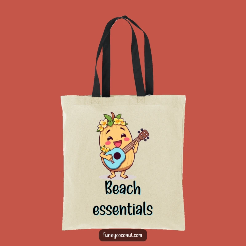 Funny Jovial Coconut Ukulele Tote Bag - Tropical & Hilarious Accessory