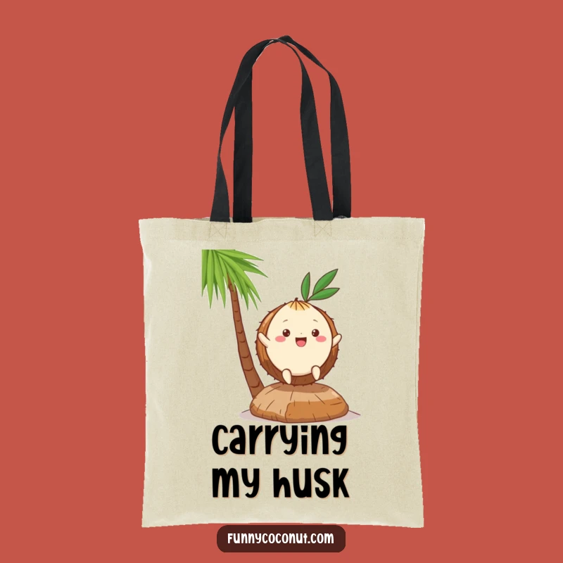 Funny Kawaii Coconut Hop Tote Bag - Durable Tropical Accessory, Perfect Funny Gift!
