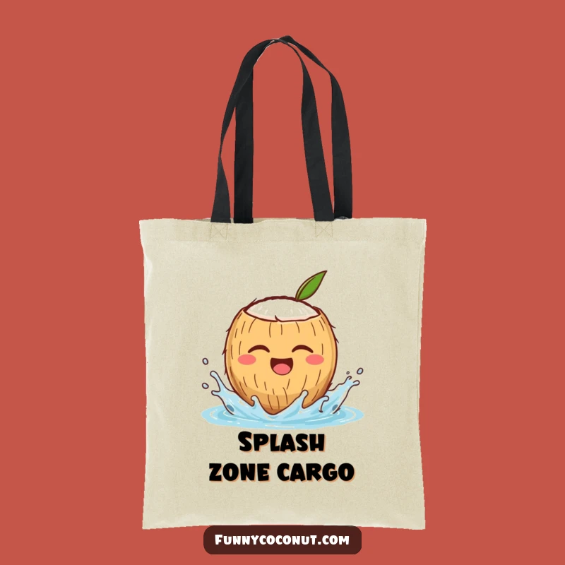 Funny Winking Coconut Tote Bag: Joyful Splash, Perfect Beach Carry-All