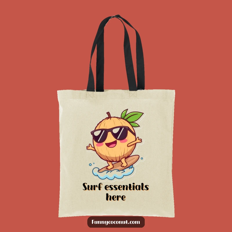Funny Coconut Surfer Tote Bag: Carry Your Beach Essentials in Style
